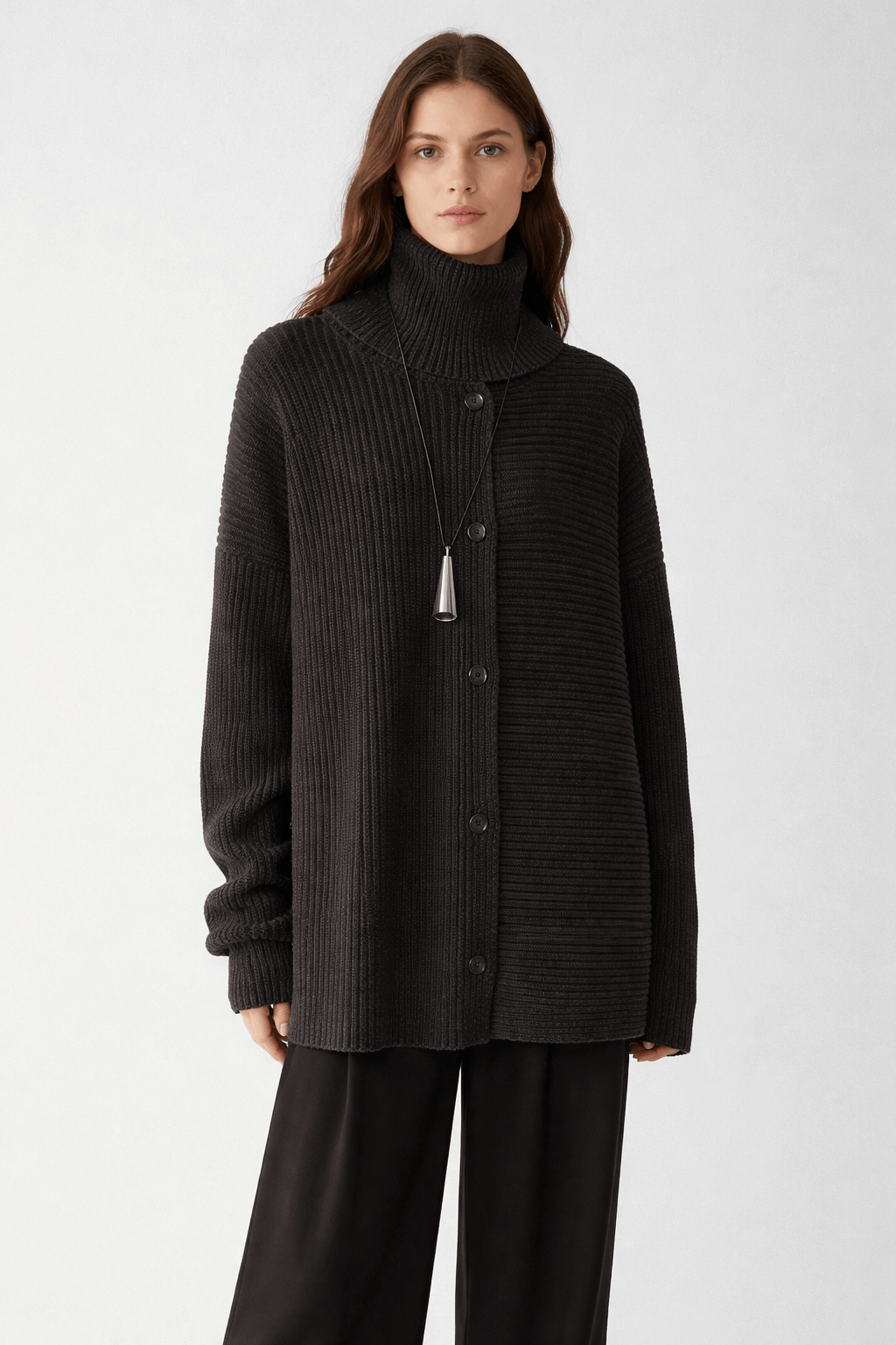 Old-fashioned money stand collar asymmetric cardigan