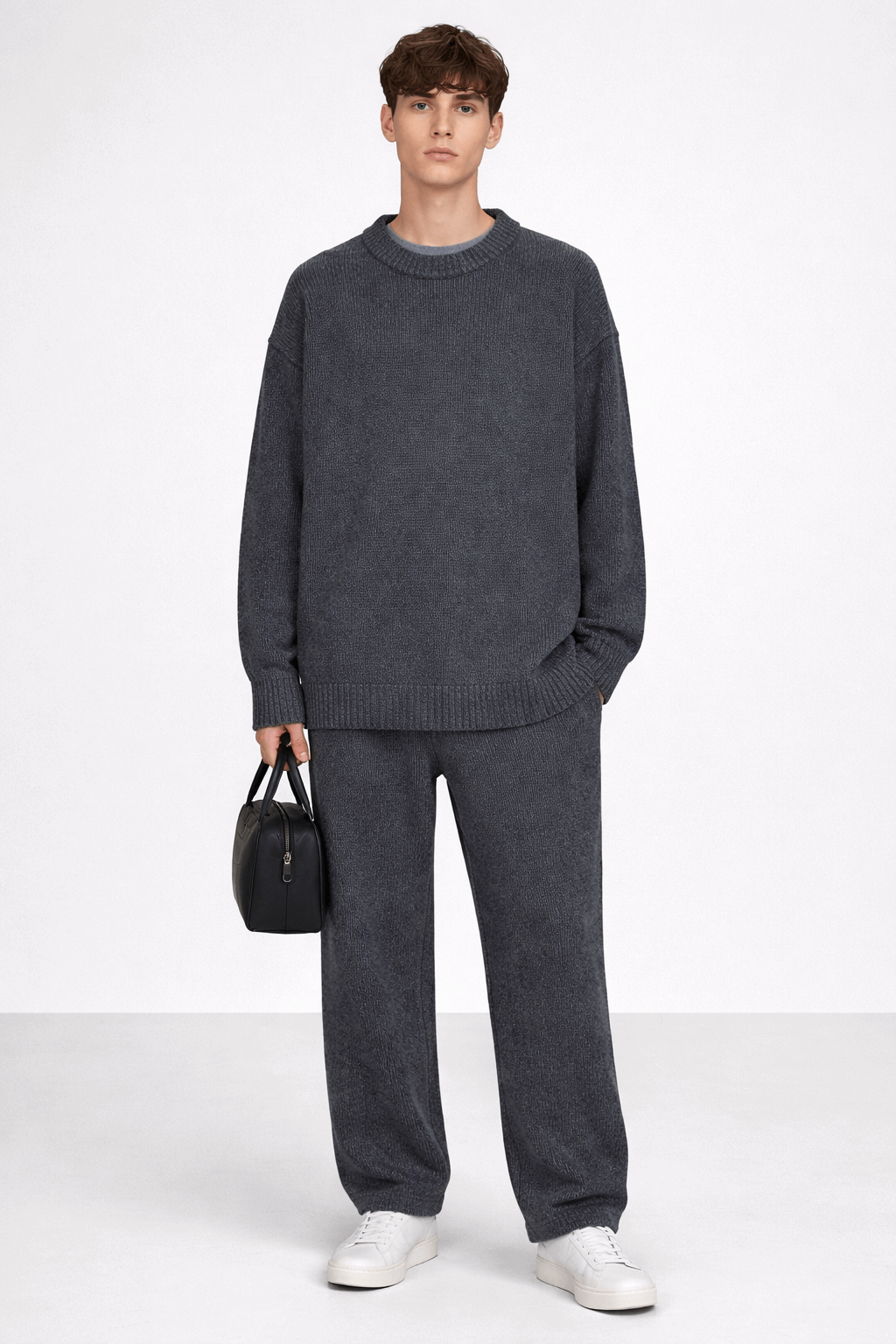 Round-neck loose pullover knitted top