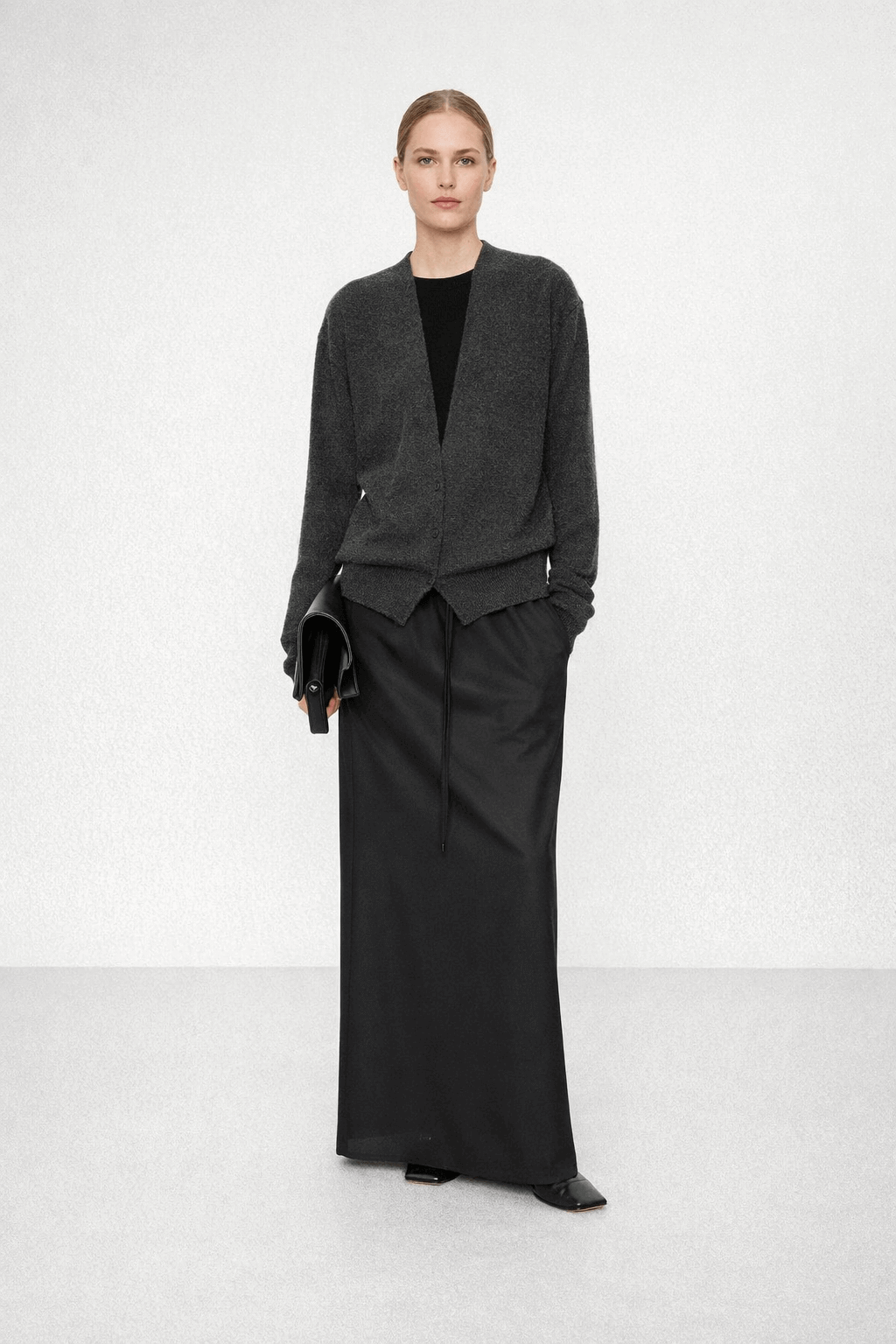 Stacked style retro suit - deep V-cardigan