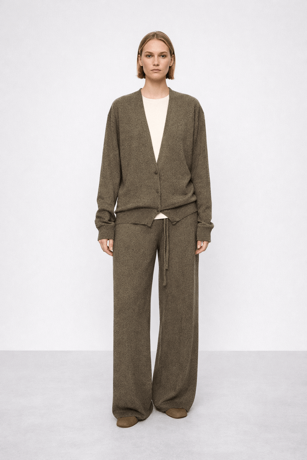 knitted wide-leg pants