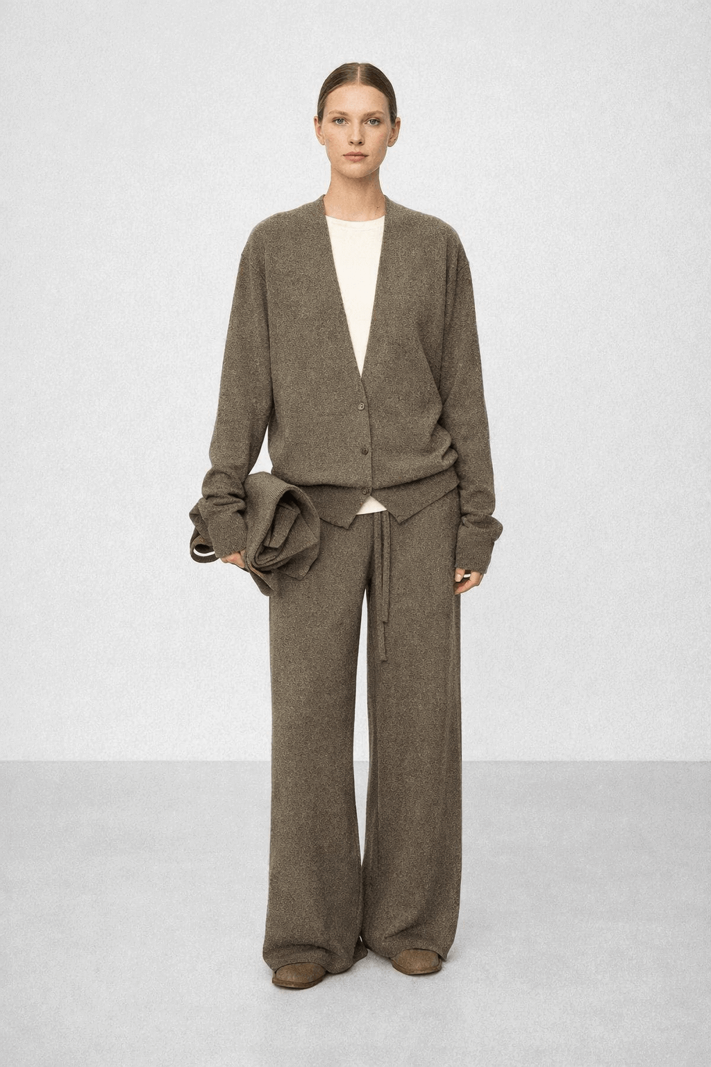 knitted wide-leg pants