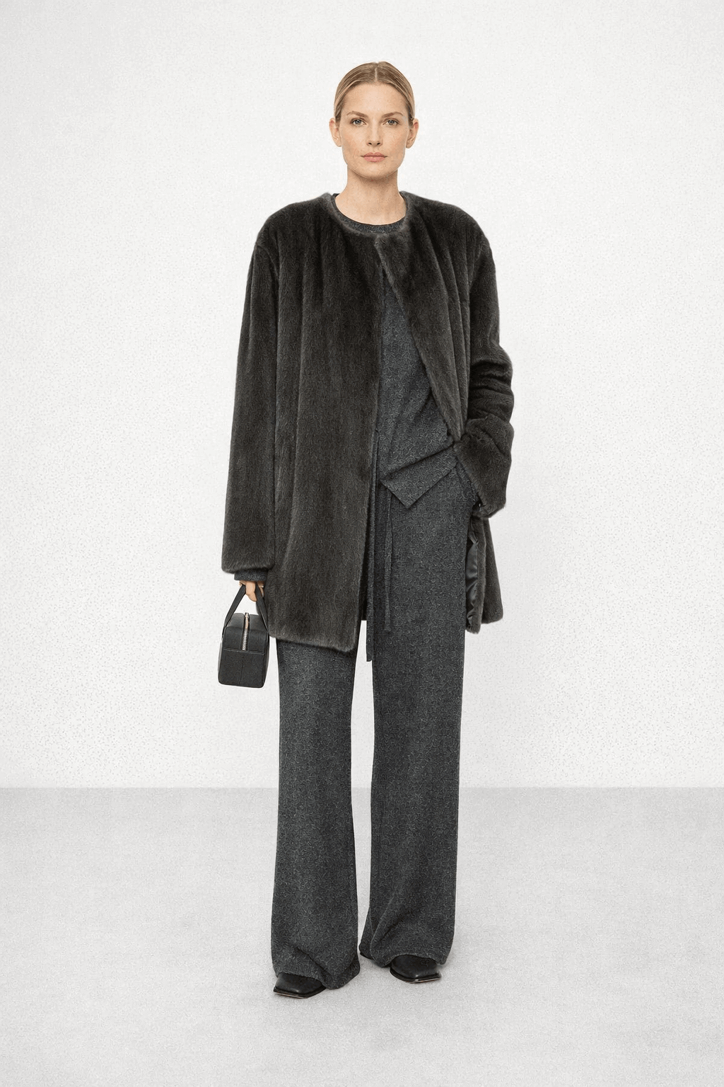 knitted wide-leg pants