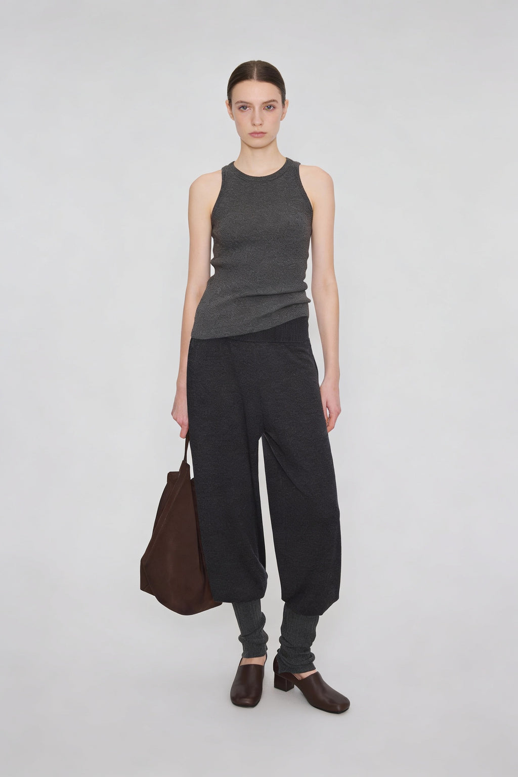 Fold-over button-type bubble pants