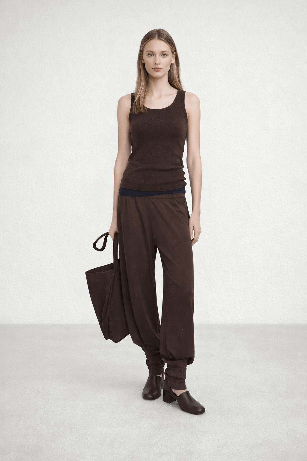 Fold-over button-type bubble pants