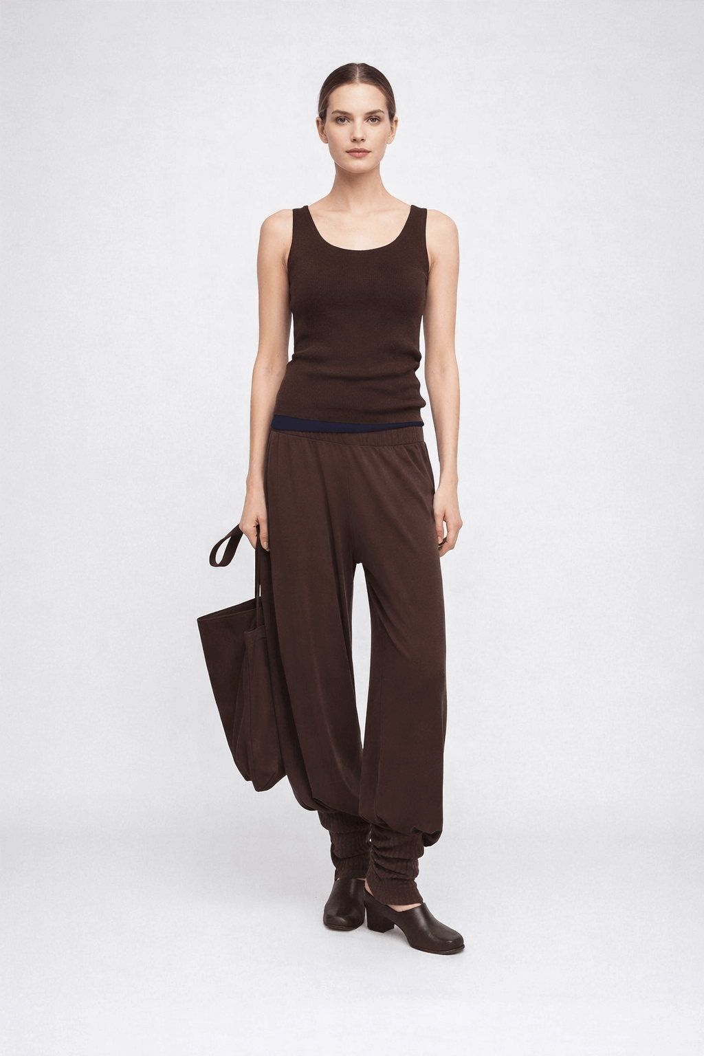 Fold-over button-type bubble pants