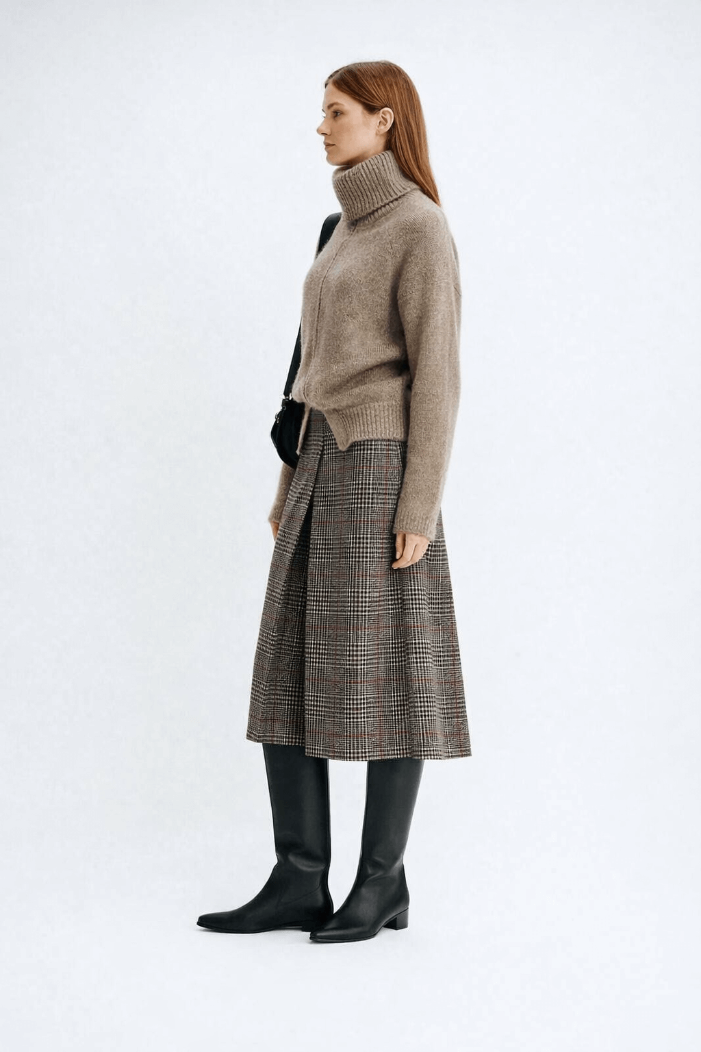Alpaca turtleneck knitted jacket