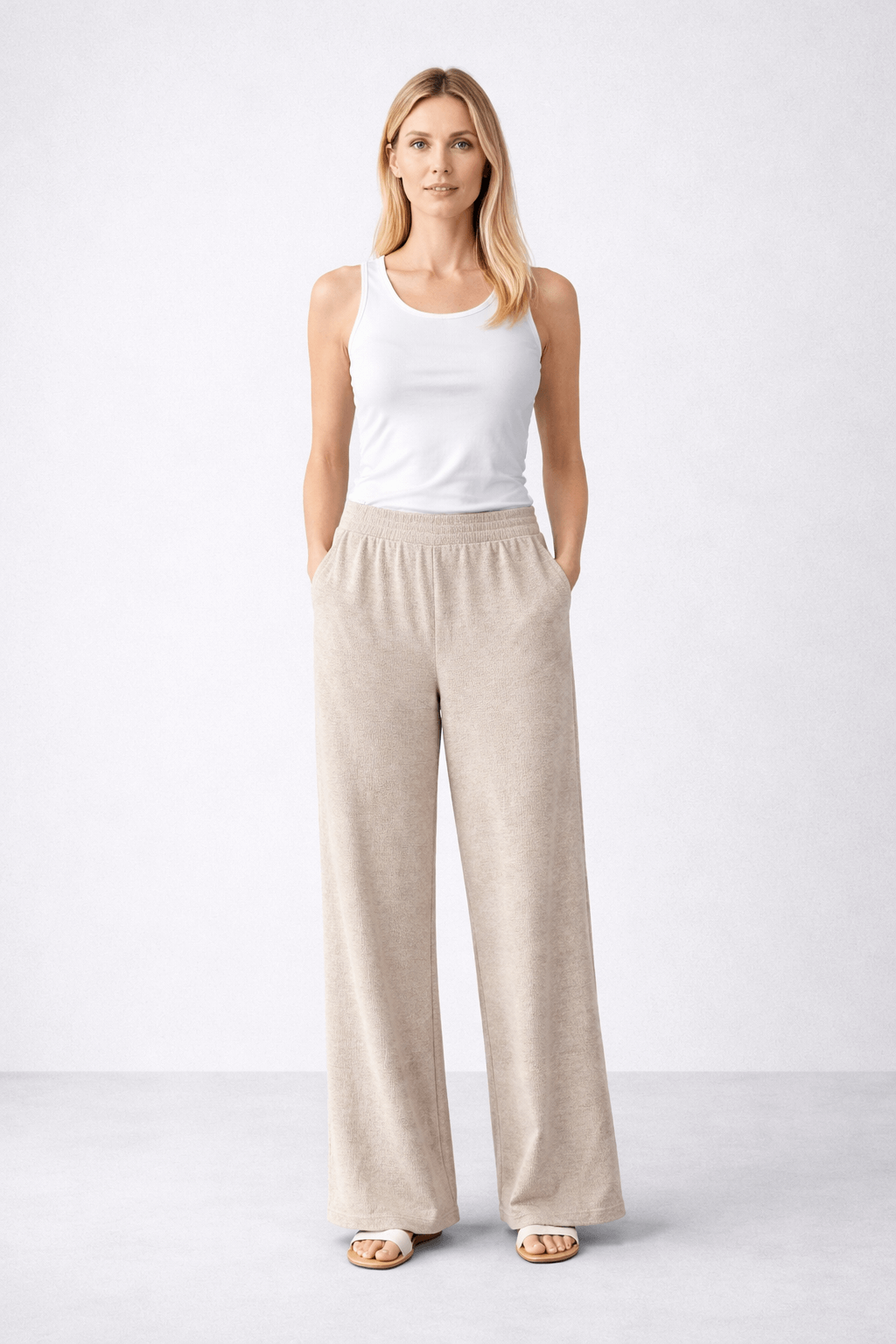 knitted wide-leg pants