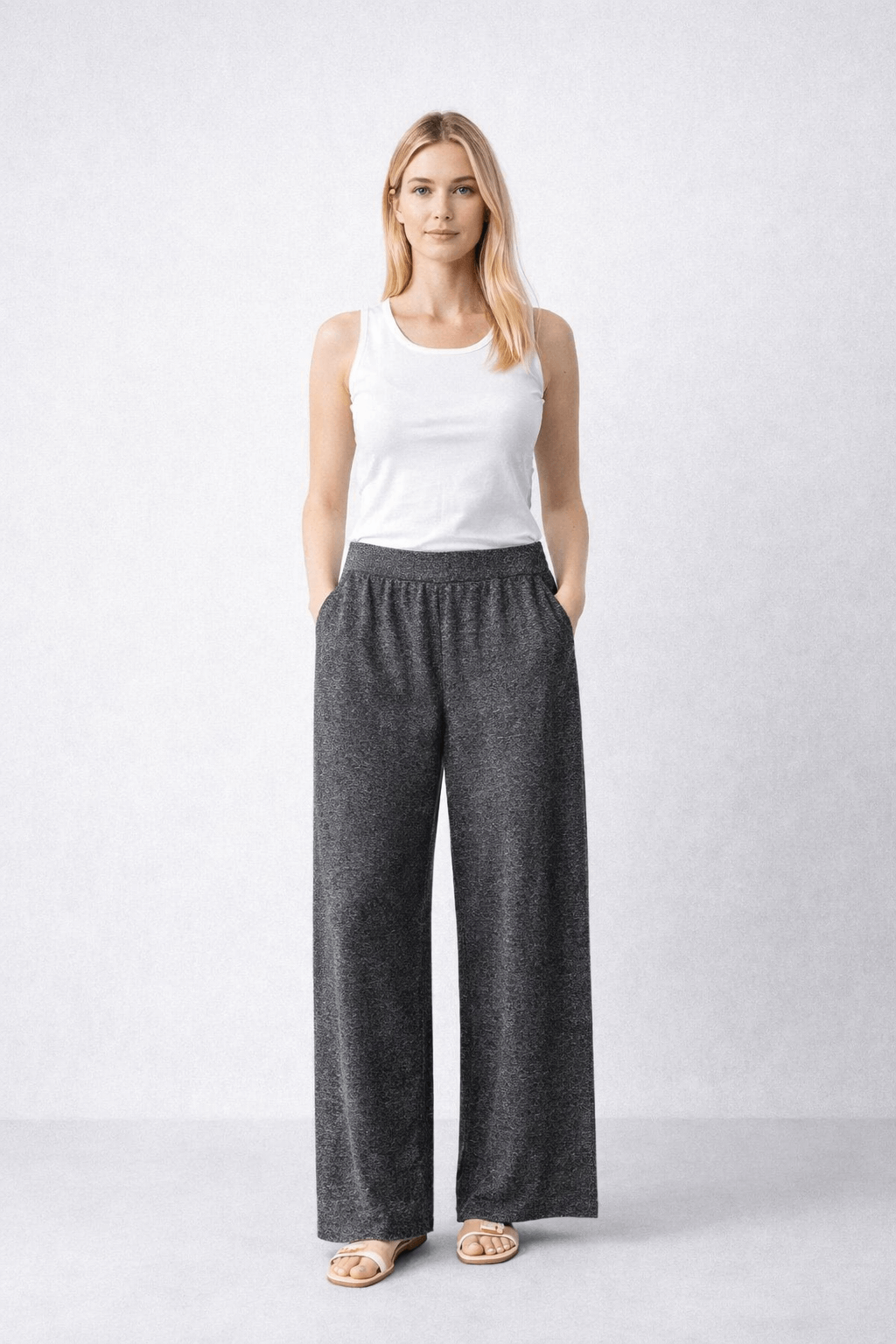 knitted wide-leg pants