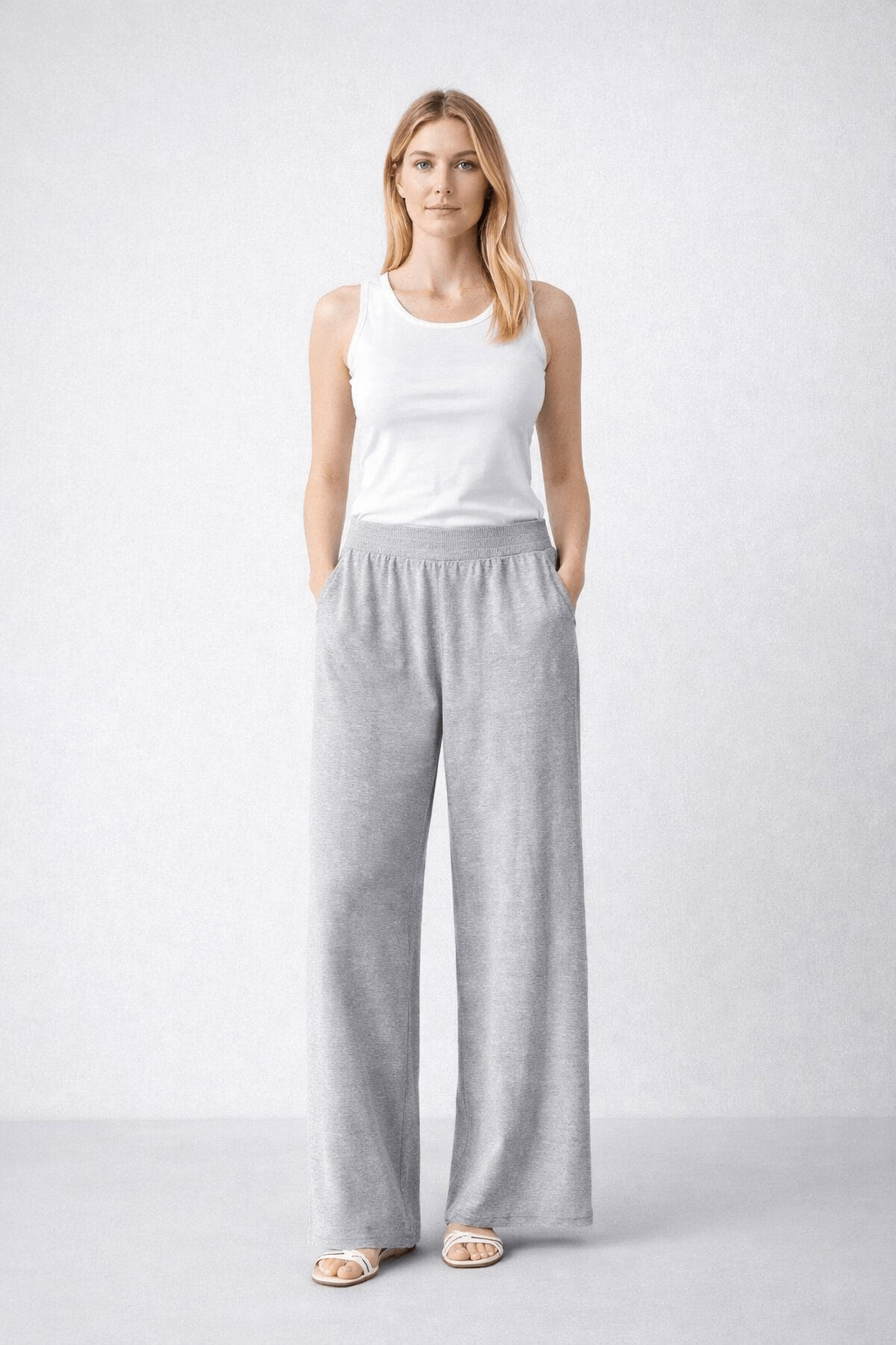 knitted wide-leg pants