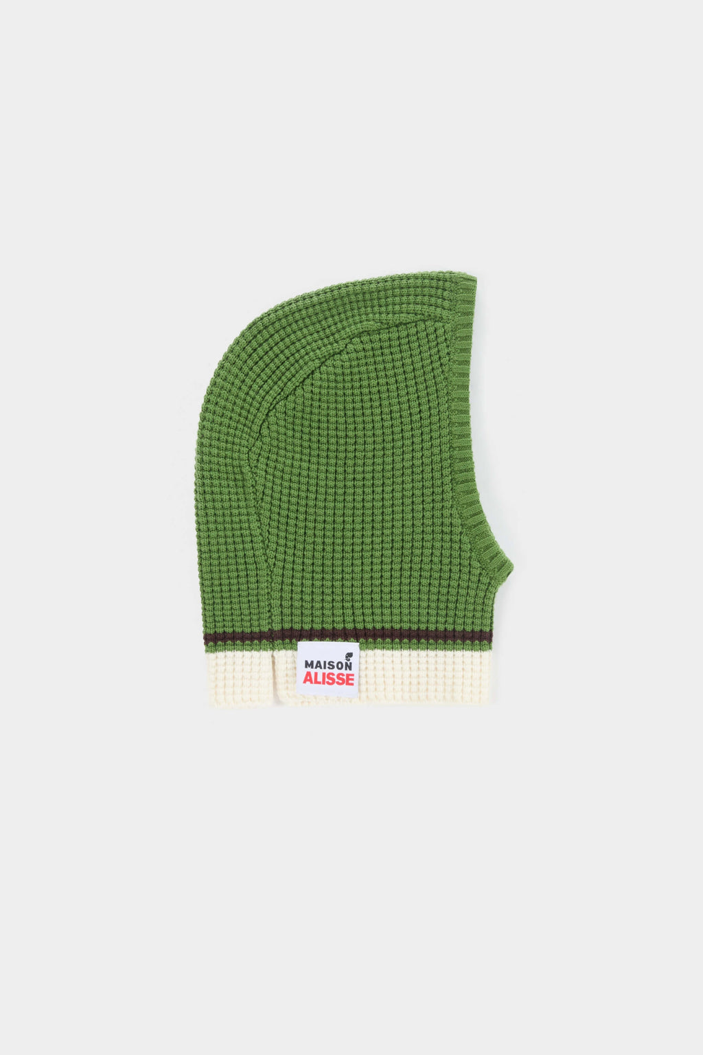Fruit green waffle knit balaclava hat