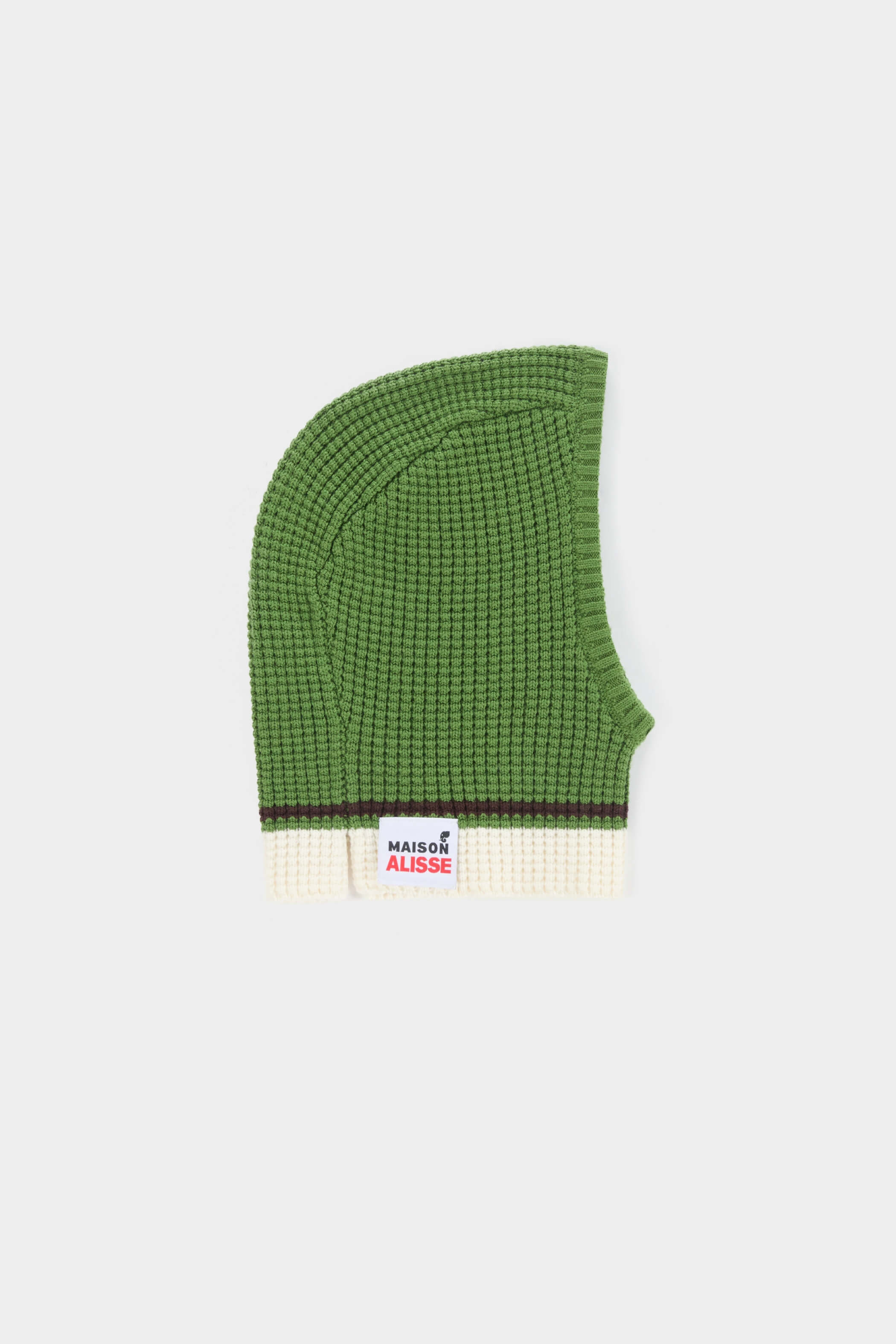 Fruit green waffle knit balaclava hat