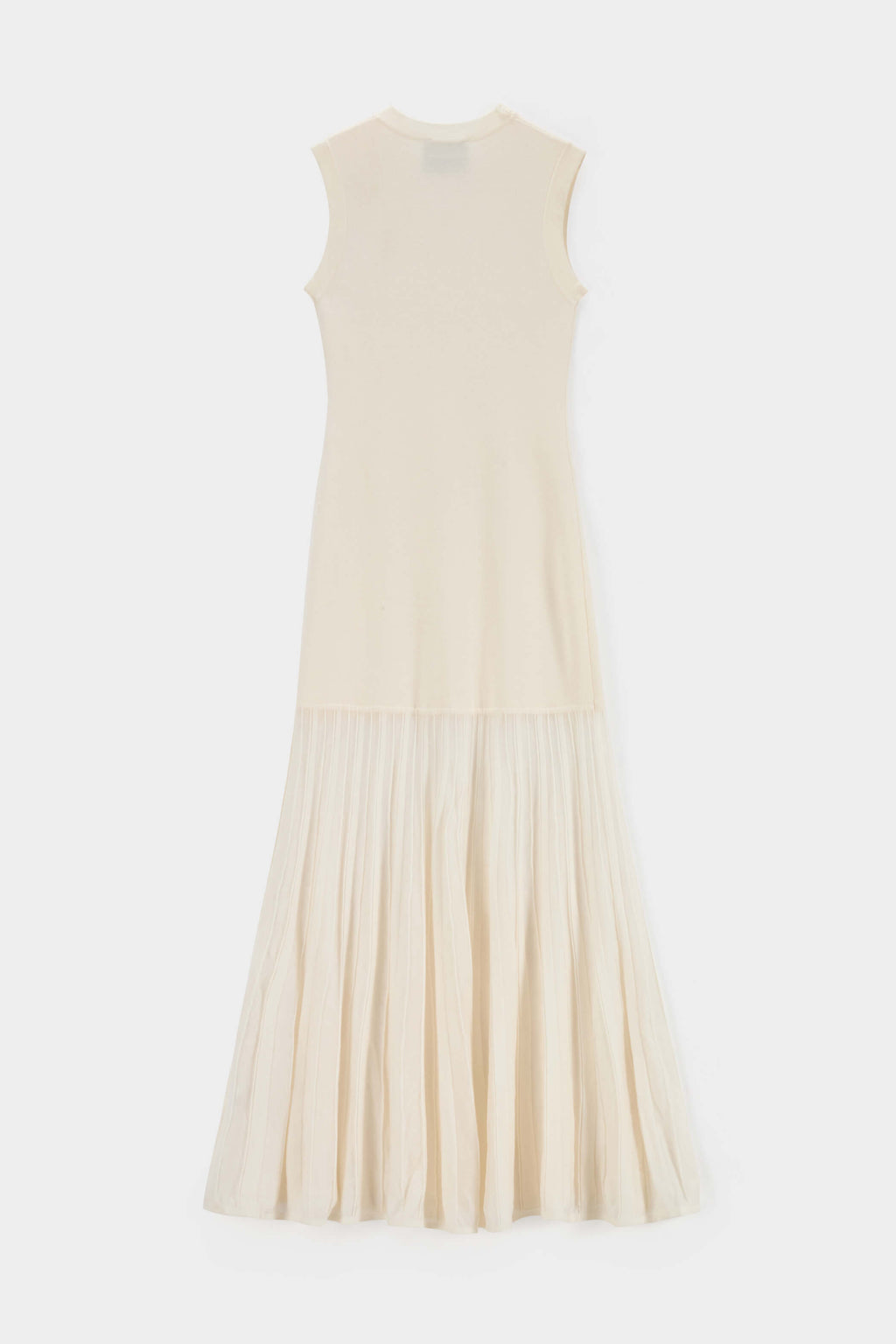 New standing collar sleeveless patchwork knitted pleated long skirt