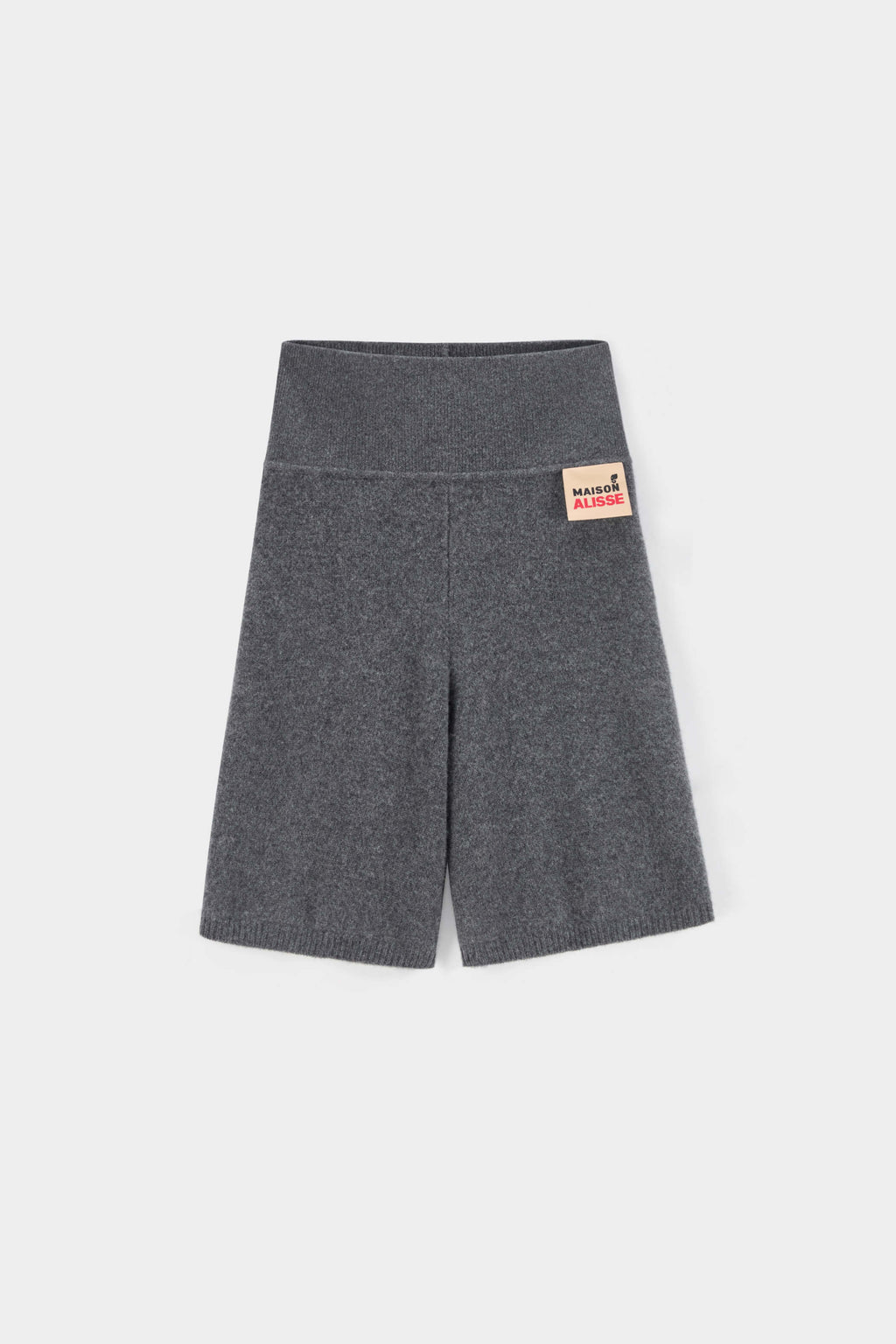 Grey slim knit shorts