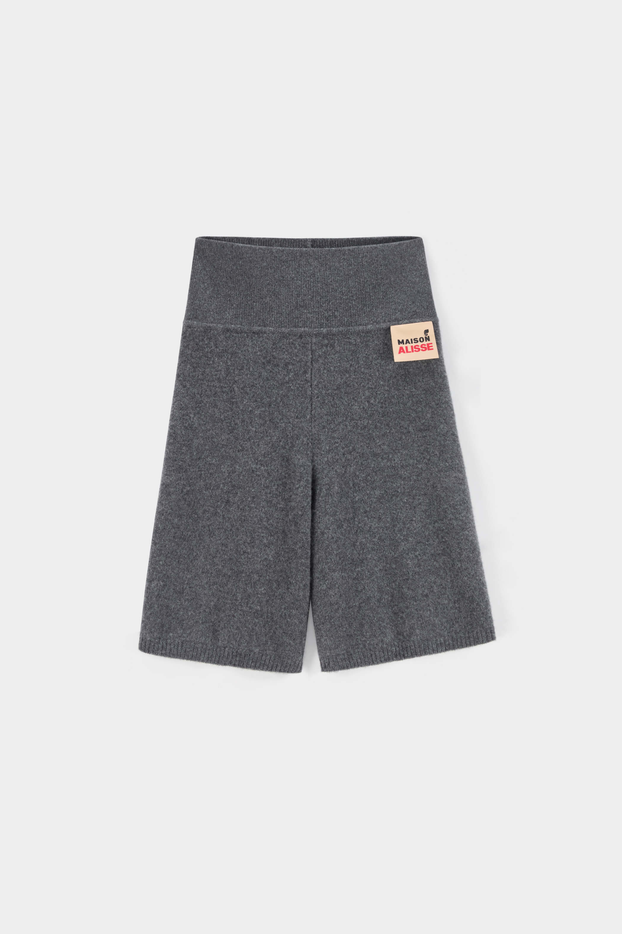 Grey slim knit shorts