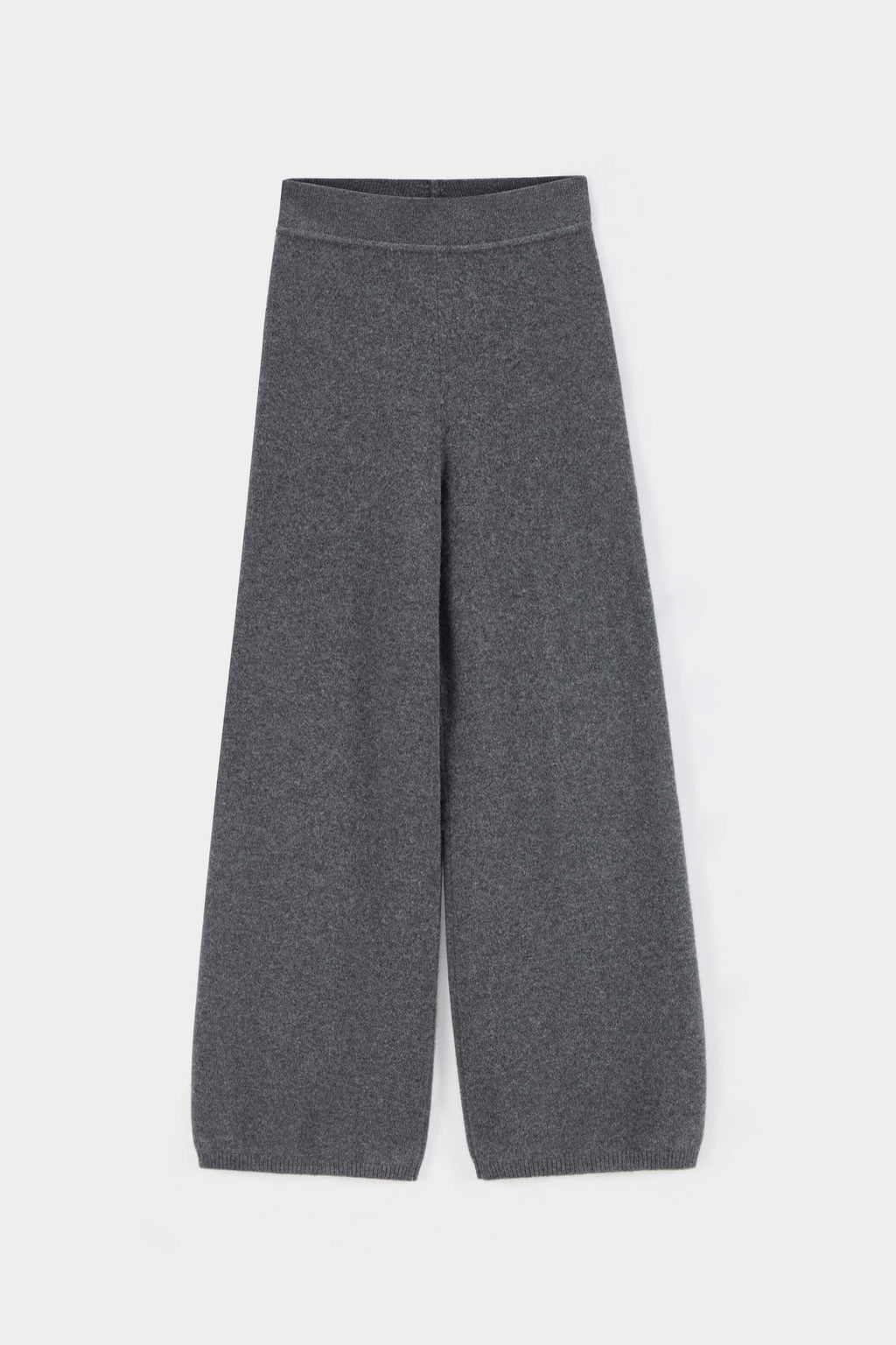 Grey Knitted Wide Leg Tight Pants