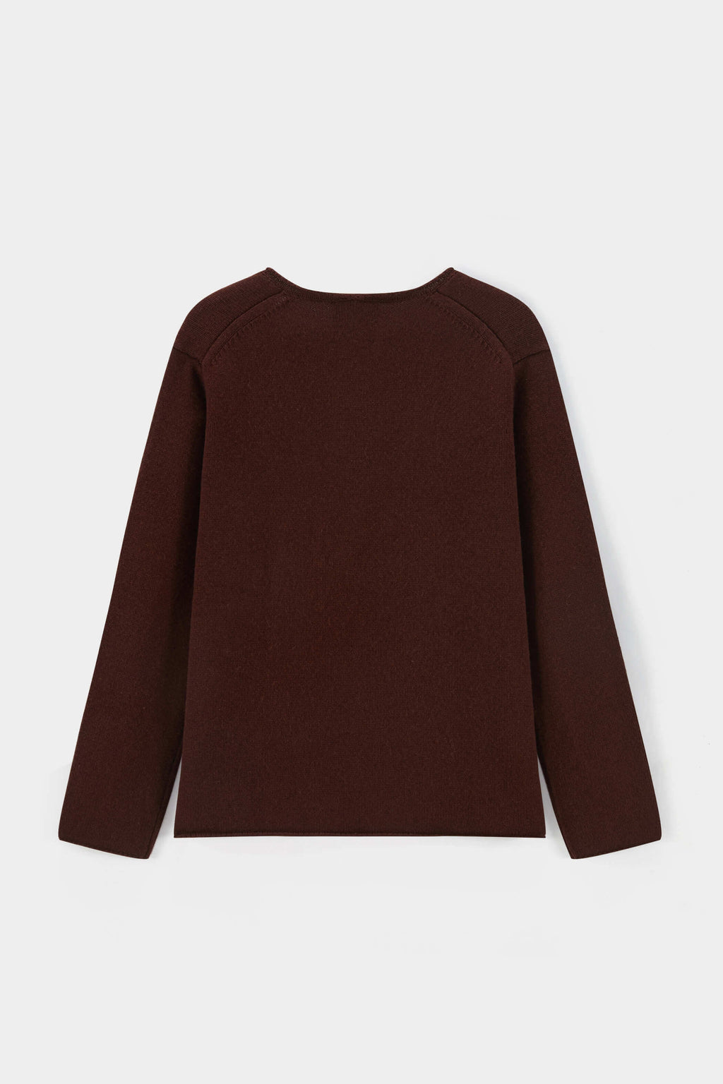 Deep V-neck long-sleeved knitted shirt