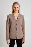 V-neck half-open knitted cardigan